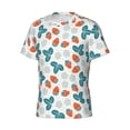 thumbnail image 3 of Yiaed Floral Strawberr Print Mens Short Sleeve Tight Fit T-Shirt, Crewneck Casual Tee-XX-Large, 3 of 5
