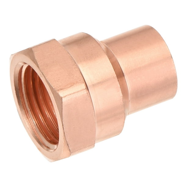 Uxcell 1/2 Inch Copper Female Adapters NPT3/8 Internal Thread Welding  Fitting for Household Water Pipe 