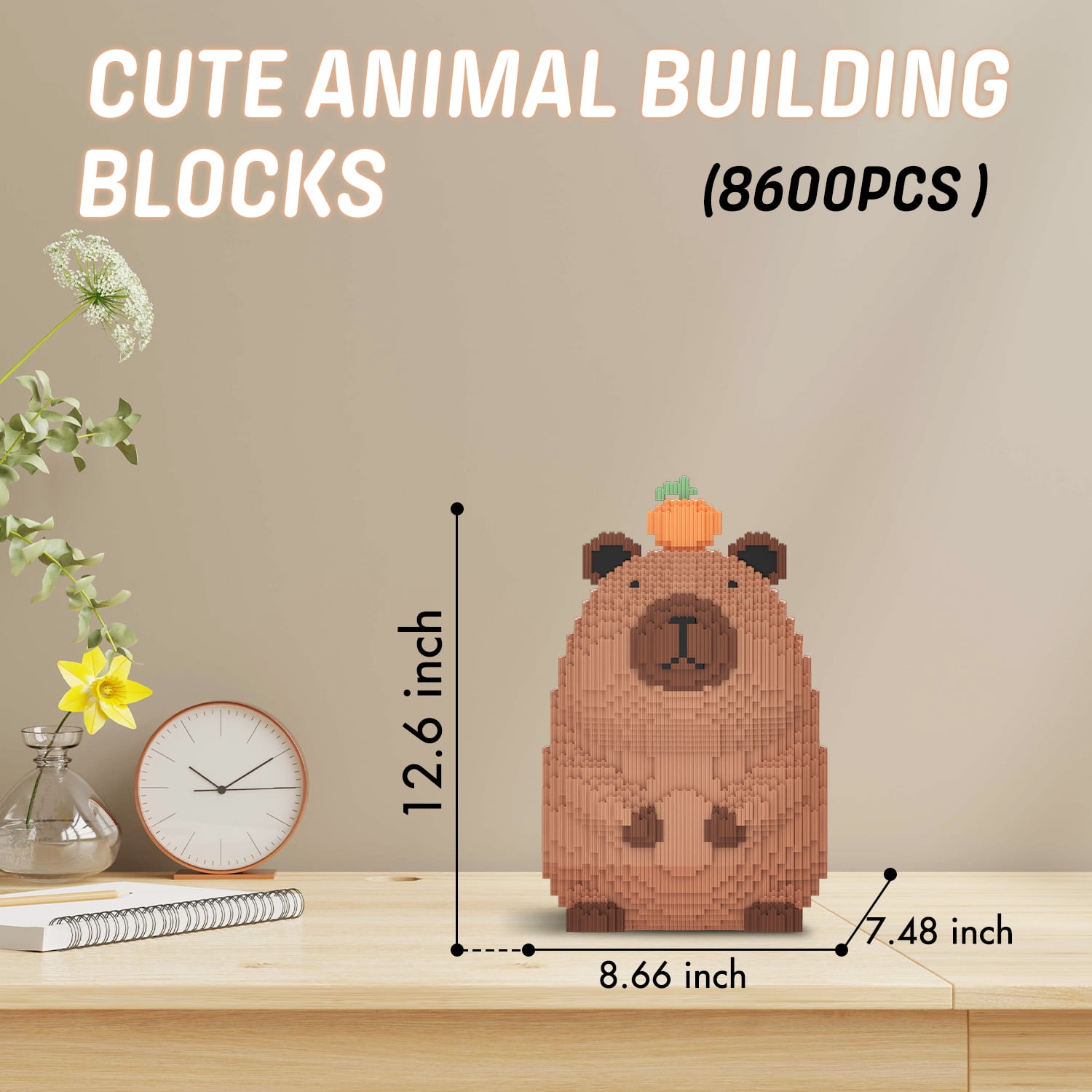 Hidpriva 8600 PCS Animal 5D Micro Building Block Set, Gift for Adults and Kids, Toy Building Blocks, Capibara