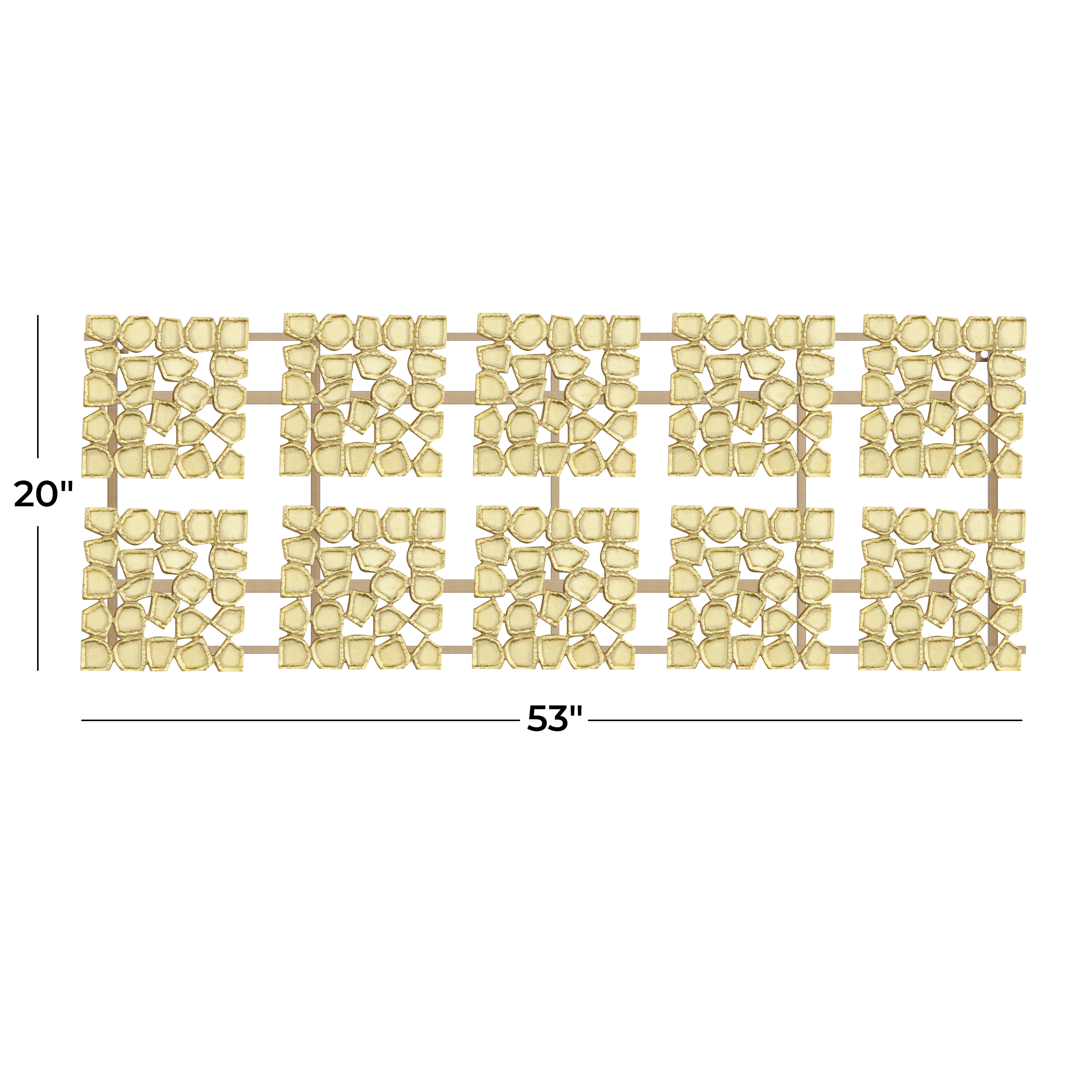 DecMode Gold Aluminum Geometric Wall Decor with Hammered Designs