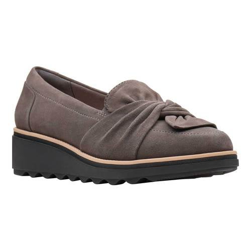 clarks platform loafers