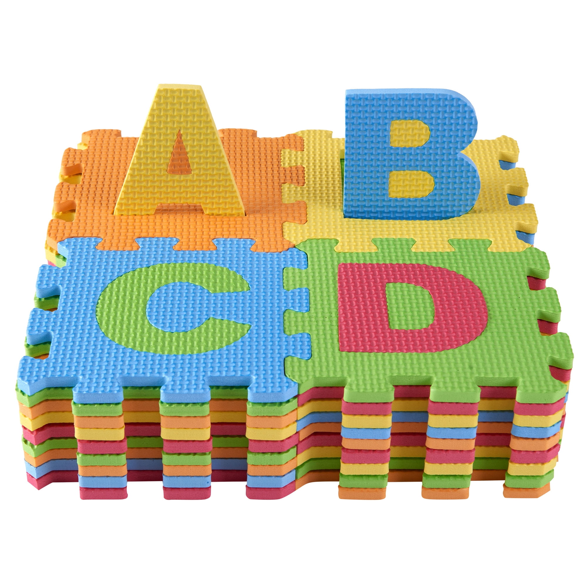 (Pack of 2) Dimple Baby Foam Play Mat (36-Piece Set) 6.25 x 6.25 Inches Interlocking Alphabet and Numbers, Floor Puzzle, Colorful EVA Tiles for Girls And Boys, Soft, Reusable, Easy to Clean