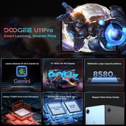 DOOGEE U11 Pro Android 16 Tablet with Keyboard,11 inch Android Tablet,30GB+256GB/2TB TF,8580mAh,Octa-Core,1080P,WiFi,Widevine L1,13MP+5MP,Face ID/Otg