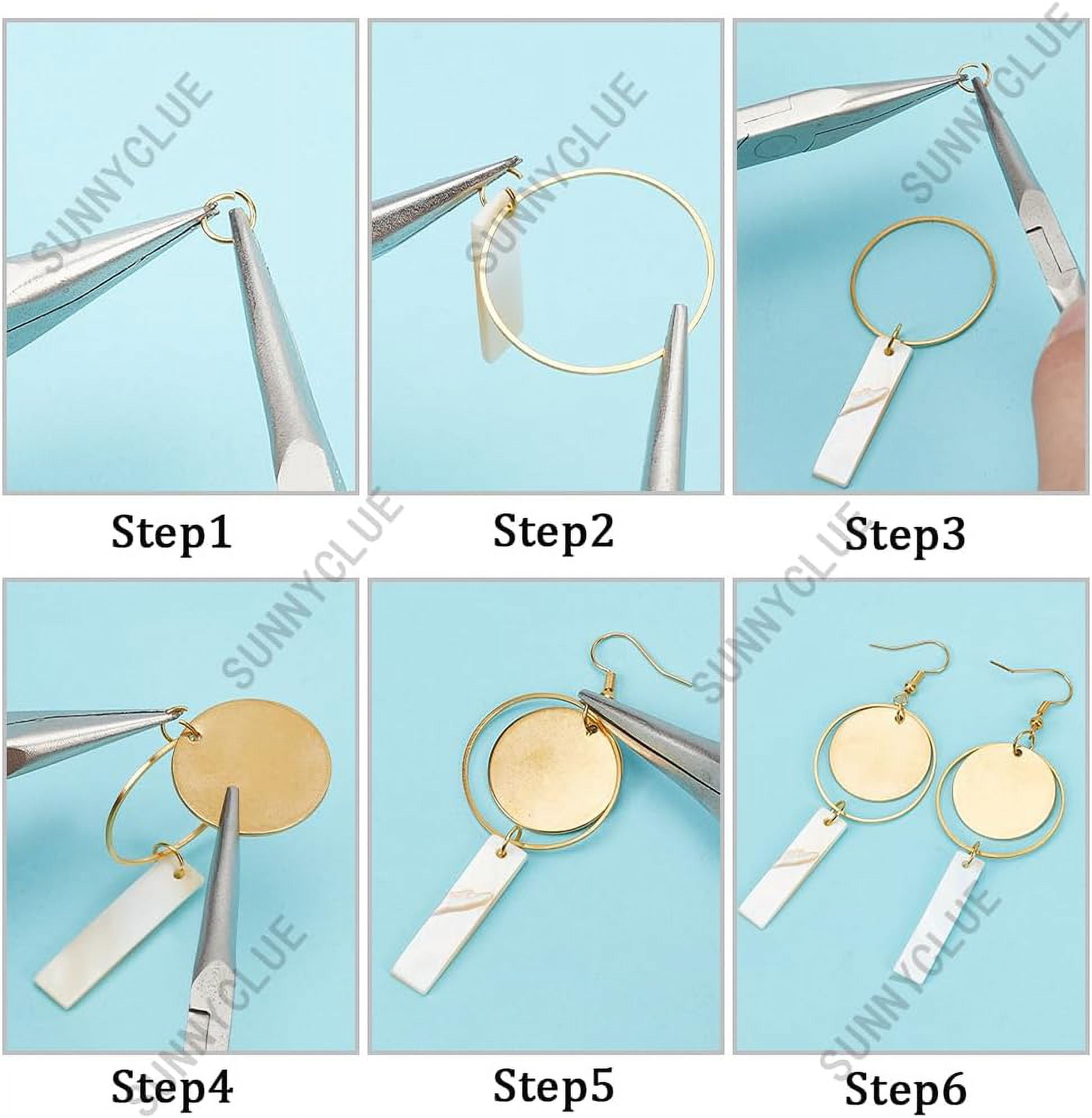 1set Shell & Alloy Dangle Earring Making Kits Mixed Shapes Seashell color 6~30x4~23.5x1~3mm Hole: 1~1.5mm