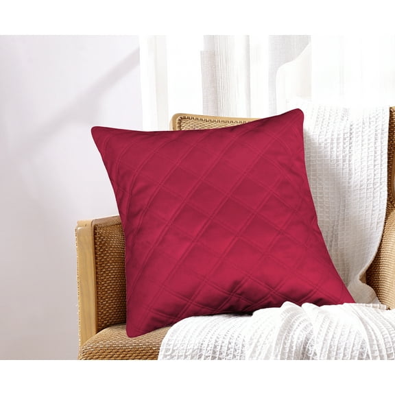 Emerson Velvet Embossed Throw Pillow 18x18 Red