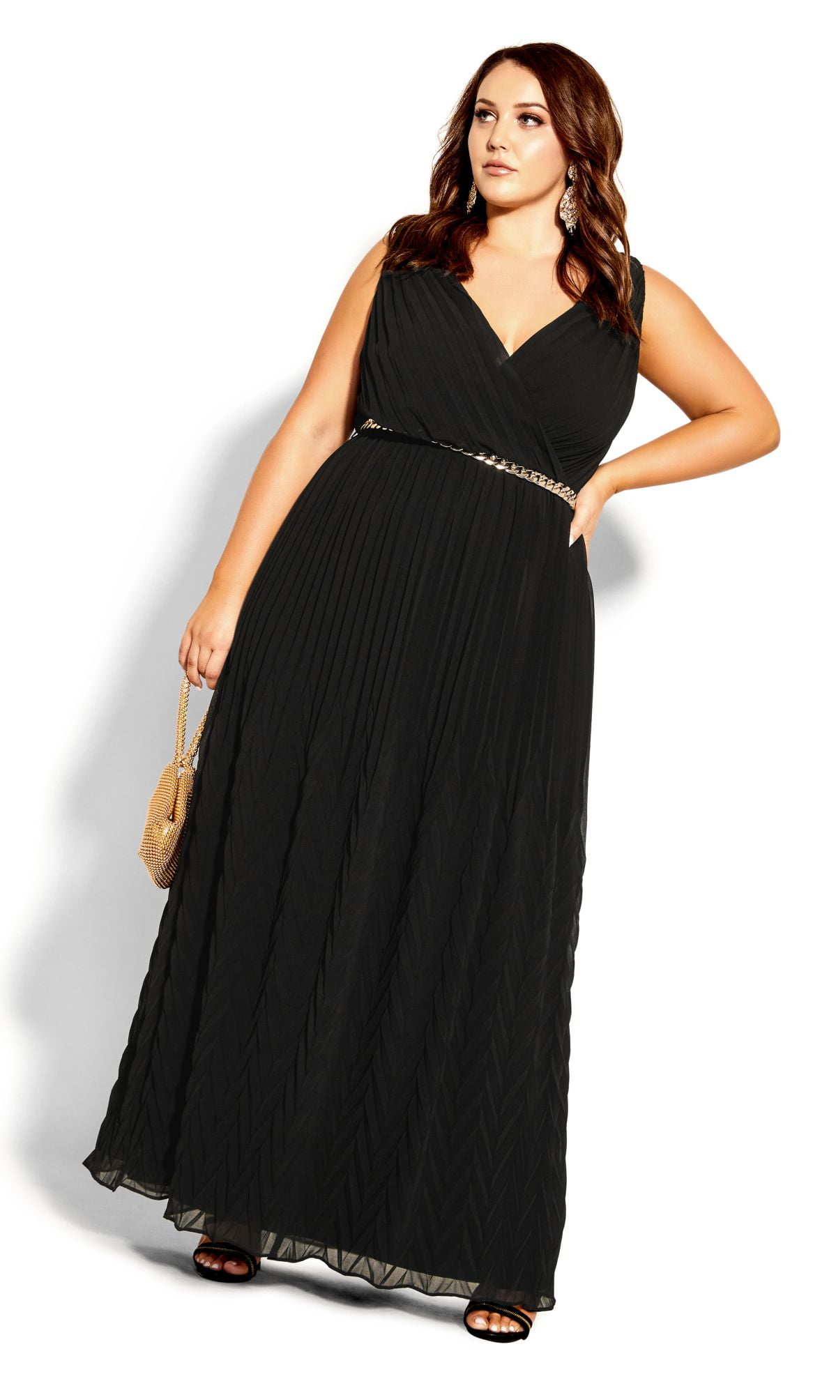 City Chic Women's Plus Size Eleanor Maxi Dress VNeck Black