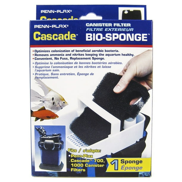 Penn Plax Cascade 700/1000 GPH Canister Filter Aquarium Bio Sponge