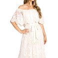 thumbnail image 5 of Love Colette Women's Off Shoulder Bridal Lace Crochet Formal Maxi Dress (M, Ivory), 5 of 5