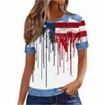 thumbnail image 4 of Levmjia Womens Top Summer Casual T Shirt Printed Short Sleeve Round Neck Polyester Blouse Independent Day Fashion Loose Fit Comfortable Daily Wear, 4 of 7
