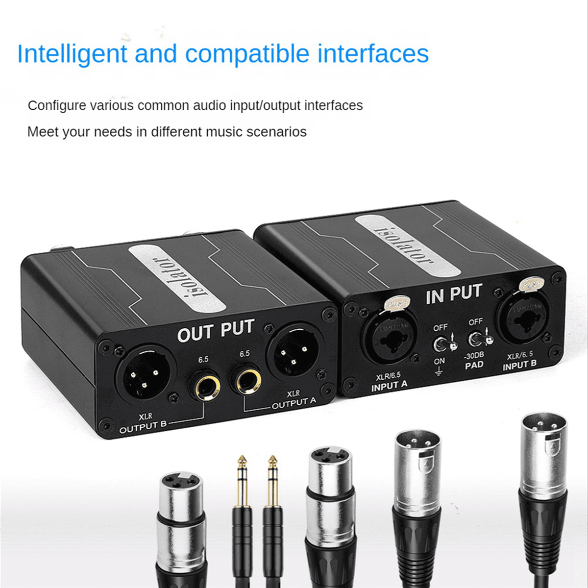 4X GX200 Audio Isolator Dual-Channel 6.5 XLR Mixer Audio Isolator Current Sound Noise Mixer Microphone Common Ground