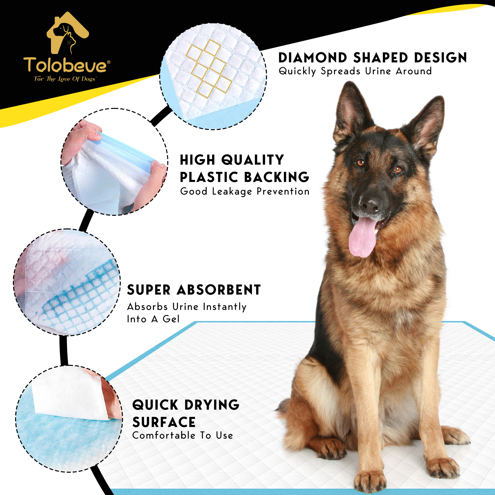 Tolobeve Dog Training Pads, XXL, 30" x 36", 60ct photo 6