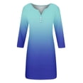 thumbnail image 4 of Robe Formelle d'Invité de Mariage Robe Courte pour Femmes Manches Longues Dégradé Mini Robe Décontractée Ample Fluide Automne P-68 Bleu Clair 3TG, 4 of 5