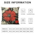 thumbnail image 5 of Fenyluxe Vintage Flowers Pillow Cover Reversible Print Watercolor Red Retro Garden Plants Square Throw Pillow Cover for Bed or Sofa Decor Boho Mandala Exotic Floral Decorative Cushion Cover White, 5 of 5
