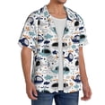 thumbnail image 3 of Salouo Cartoon Helicopters Pattern Cuban Collar Shirts for Men Button-Down Shirt Men's Short Sleeve Shirts Hawaiian Shirts Casual Shirts -Large, 3 of 6