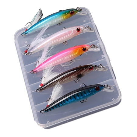 5Pcs Floating Hard Baits Saltwater Fishing Lures Trout Walleye Lures Crankbaits Swimbait