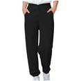 thumbnail image 2 of Children's Casual Sweatpants with Side Pockets, Solid Color, Long Length, Sports Style, 2 of 9