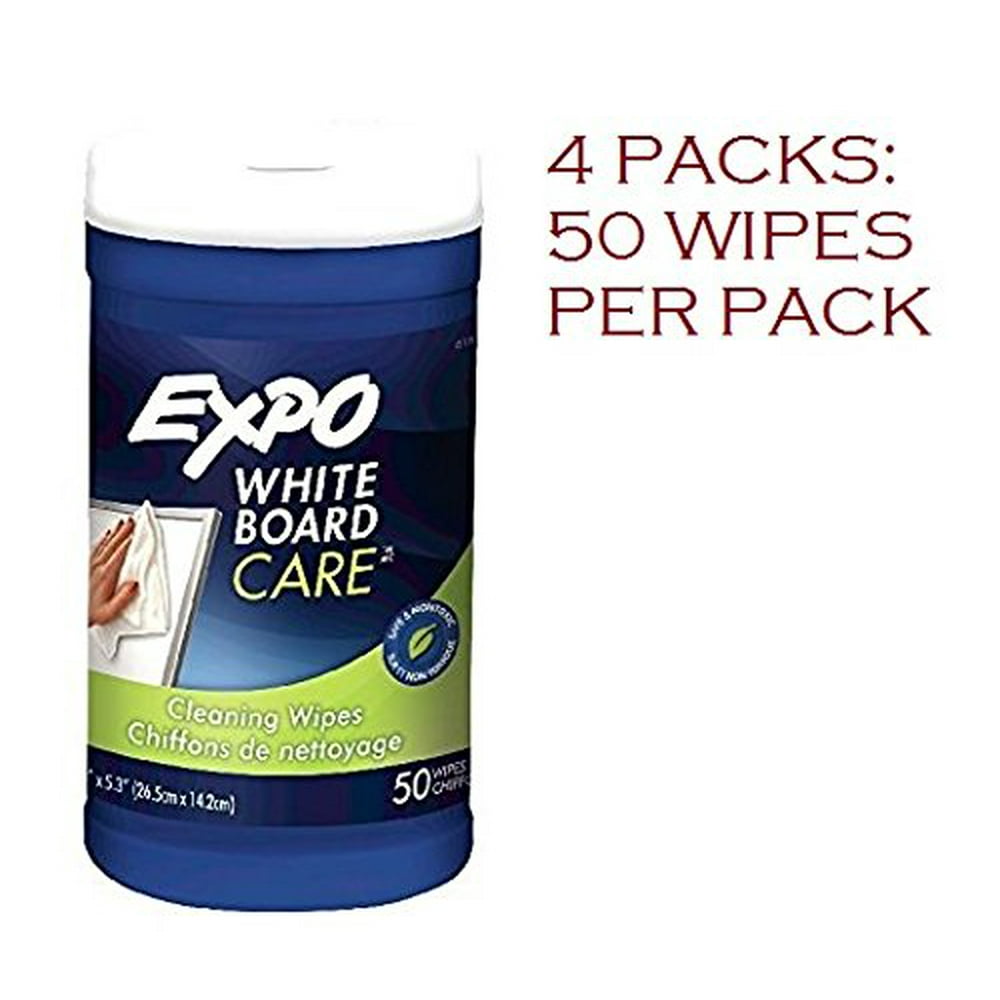 Expo White Board Care, Cleaning Wipes, 8"x5.5", 50 Count (4 Packs