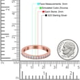 thumbnail image 4 of Rose Tone, Simulated Cubic Zirconia Size-10 Full Eternity Stackable Band Wedding Engagement Bridal Ring 925 Sterling Silver, 4 of 7