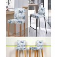 thumbnail image 5 of Blue Crab Coastal Bar Stool Covers Set of 4, Beach Starfish Nautical Coral Botanical Stretch Bar Chair Covers with Backs, Removable Pub Counter Height Chair Cover for Kitchen Dining Room Cafe, 5 of 7