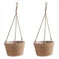 thumbnail image 1 of 2X Jardín Colgante Macramé Cesta de Almacenamiento de Plantas Cuerda de Yute Tejido Interior Exterior Maceta Titular Color Primario M, 1 of 7