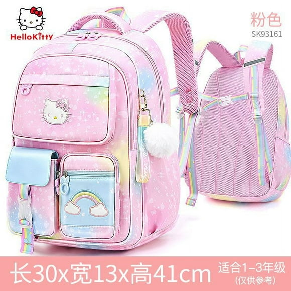 Sanrios Hellokitty Cartable Dessin Animé Fraise Chaton Sacs Soulagement du Charge Protection de la Colonne Vertébrale Imperméable Anti-Perte Meilleurs Cadeaux pour Enfants Amis Fans Cadeau d'Anniversaire