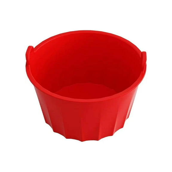 Dusknt Slow Cooker Silicone Liner Red, Baking Trays & Trays,Round Cooker Liner Grade Reusable Non Stick Heat with Handle Dishwasher Round Slow Cooker Liner Kitchen