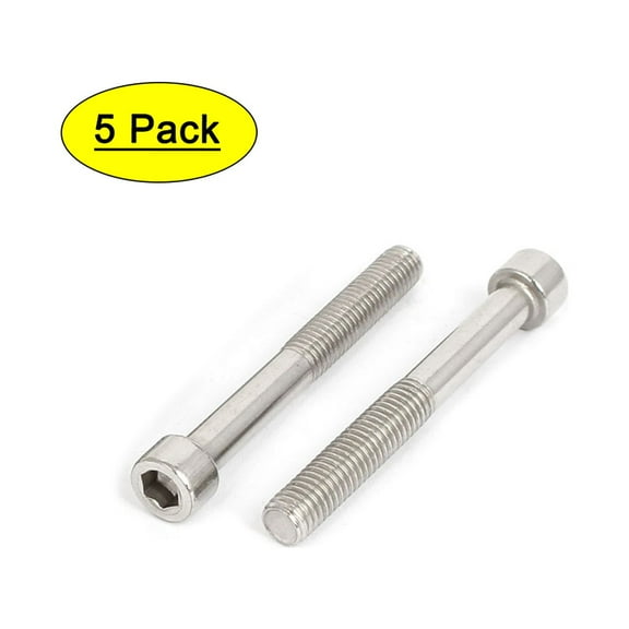 Unique Bargains M8x65mm Stainless Steel Half Thread Hex Socket Head Cap Screws Bolts 5Pcs