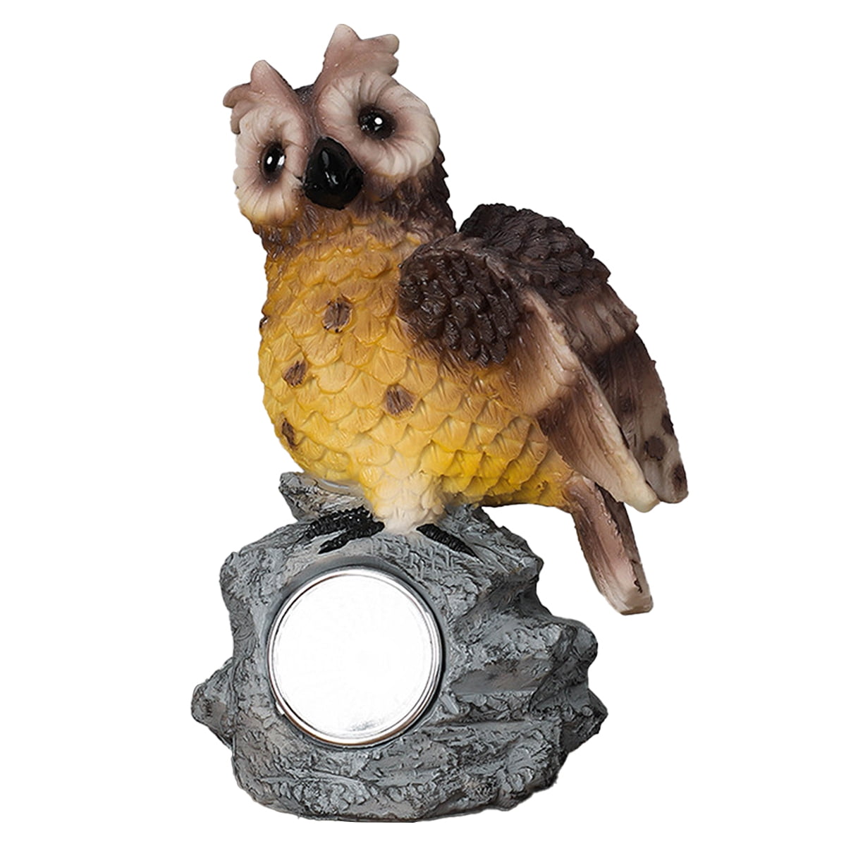 Solar Owl Sculptures Resin Garden Owl Statue Outdoor Patio Lawn