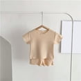 thumbnail image 4 of Coerni Toddler Girl Short Sleeved Solid Color T Shirt Top Shorts Pocket Home Clothes Loose Sports Suit Summer Baby Clothes, 4 of 4