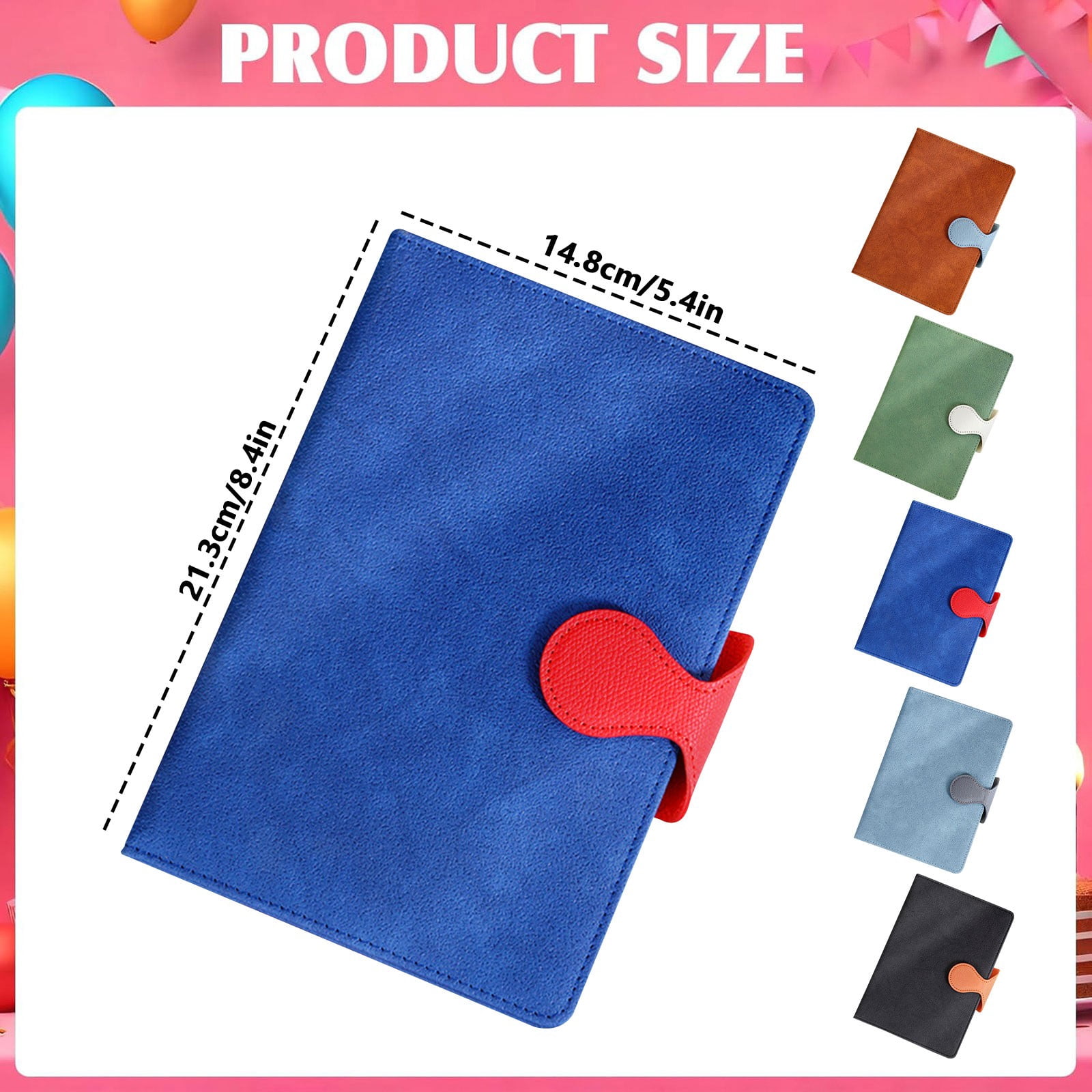 A5 PU leather lined journal notebook with buckle pen holder thick paper hardcover