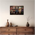 thumbnail image 4 of ZHONGYUTONG African Masks Wall Art Vintage Tribal Painting Black Art Prints African Traditional Culture Canvas Afro Ethnic Pictures African American Wall Decor Framed (28.00" x 42.00"), 4 of 4