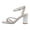 Silver, variant on Strappy Heels for Women Sparkly Rhinestone Square Toe Chunky Block Ankle Buckle Heeled Sandals Party Dress Shoes Silver Size 8