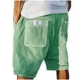 thumbnail image 1 of pstuiky Pantalones cortos para hombre, Pantalones cortos deportivos para hombre con cintura elástica, bolsillos y cordones para hacer ejercicio en casa Pantalones cortos para correr para hombre, 1 of 5