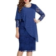 thumbnail image 1 of Vestidos de Fiesta Elegantes ajustado con cuello redondo Vestido de cóctel elegante para mujer Traje diario Cgtredaw Azul Armada T XXL para Mujer, 1 of 6