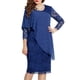 thumbnail image 5 of Vestido de fiesta de noche con cuello redondo traje elegante de vacaciones de Color liso ajustado para mujer, 5 of 6