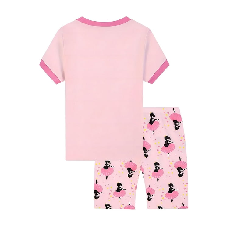 WIBACKER 2 Pieces Little Girls Pajamas Summer Short Sets Dancing Girl Sleepwear Cotton Toddler Pjs Size 2 7 Years Walmart