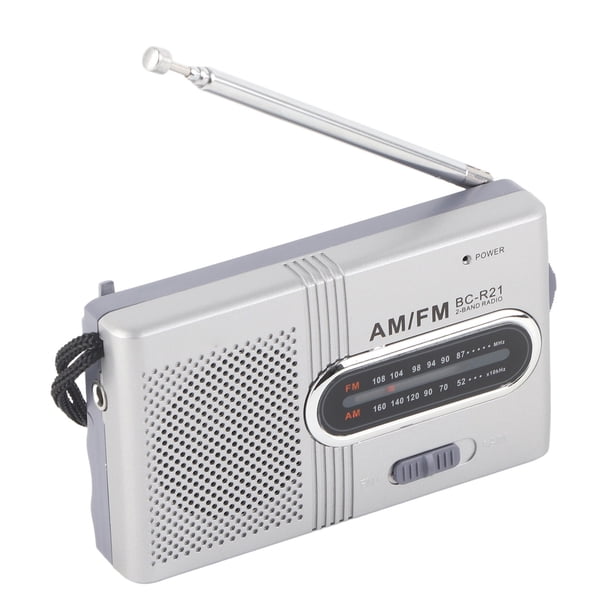 AM FM Mini Radio with Telescopic Antenna, Built in Speaker