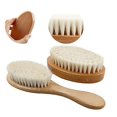 thumbnail image 2 of 3-piece baby and set in wood for newborns and toddlers Wooden brush Baby and scalp brush, 2 of 5