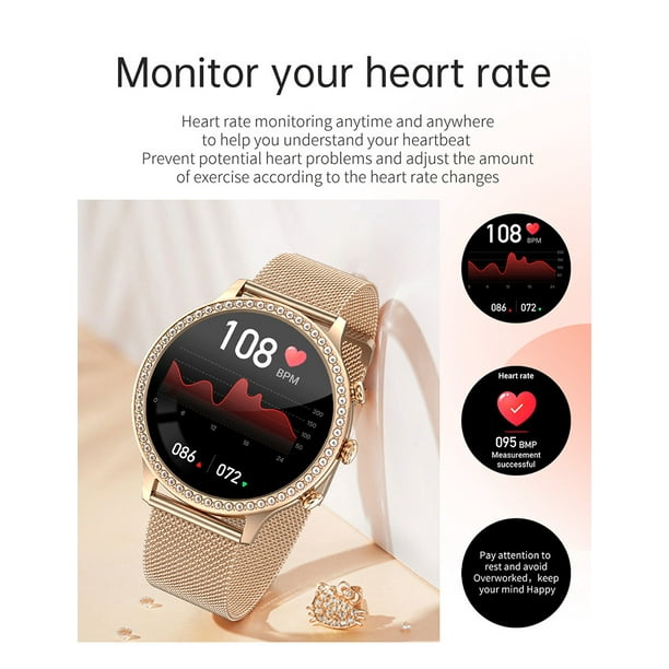Relojes inteligentes para mujer contestar hacer llamadas reloj inteligente para telefonos monitor de actividad fisica impermeable de 1.32 pulgadas con control de voz ShuxiuWang 1327537005865 Walmart e...
