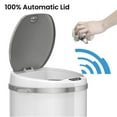thumbnail image 2 of iTouchless Round Sensor Trash Can, with Deodorizing Feature, 13 Gallon, Pearl White, Stainless Steel, 2 of 6