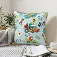 thumbnail image 6 of Kll Cartoon Car Racing Decorative Throw Pillow Covers Velvet Soft For Couch Sofa Bedroom Living Room Outdoor -20"X20", 6 of 8