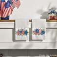 thumbnail image 2 of Stripes Eucalyptus Leaves American Flag Stars Heart Veterans Day Kitchen Towels Dish Towels, 18x26 Inch Decoration Hand Towels Set of 2, 2 of 5