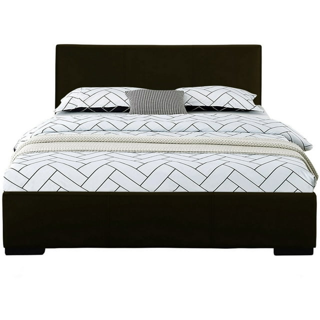 homeroots Lit & Bain 396990 Plate-Forme Noire Lit Complet