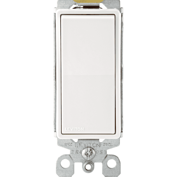 Leviton Toggle Switch — Decora® Rocker-Style Design in White — UL Listed for US Residential Electrical Code Compliance, Drop-in NEC-Standard Wiring