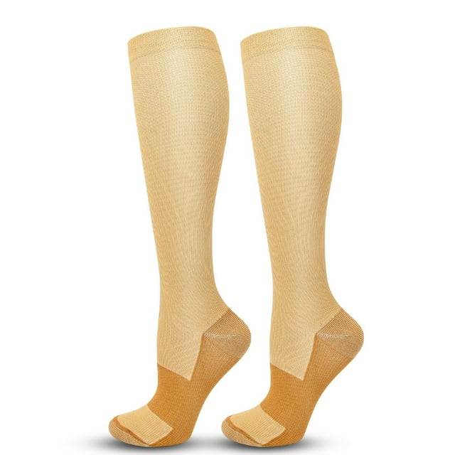 Copper Infused Performance Socks for Women and Men 3-Pack Breathable Athletic Running Hiking Compression Socks Wicking Comfort Fit Durable Lightweight