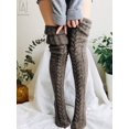 thumbnail image 2 of Gustave Women's Wool Thigh High Stockings,Over The Knee High Socks Leggings, Winter Cable Knitted Stretchy Long Sockings "Dark Gray", 2 of 7