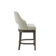 thumbnail image 4 of Cream Swivel Counter Stool - Solid Wood Legs, 26" Seat Height, Open Back, Kitchen &amp; Bar Seating, Transitional Design, Polyester Upholstery, 4 of 9