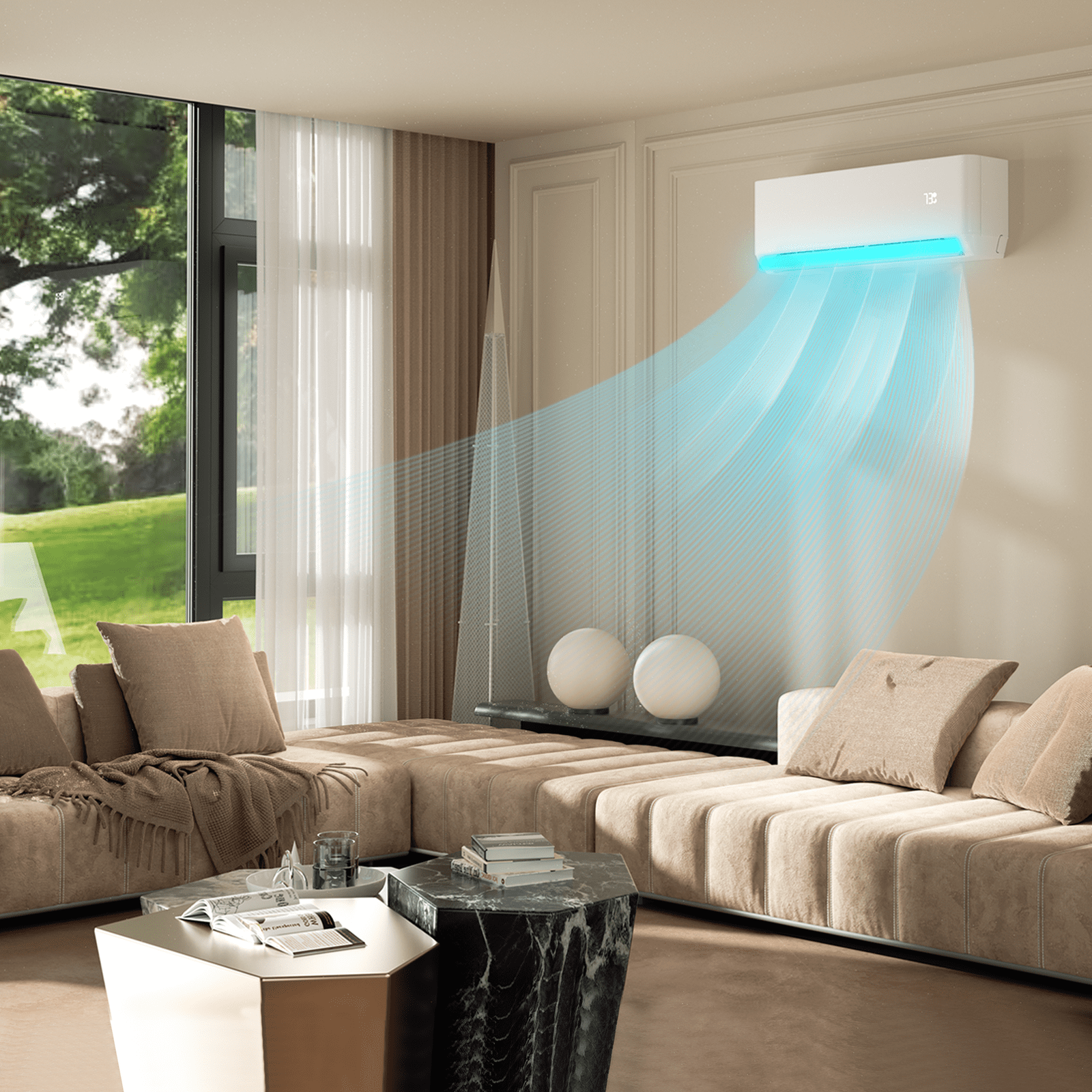 Magshion 12000 BTU Wifi Enabled 22 SEER Mini Split Air Conditioner & Heater, Wall-Mounted AC Unit Cools Rooms up to 550 Sq.Ft, Energy Efficient Inverter AC with Heat Pump, White