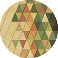 thumbnail image 1 of Ahgly Company Indoor Round Patterned Golden Brown Yellow Area Rugs, 6' Round, 1 of 6