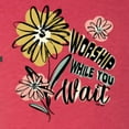thumbnail image 6 of Wild Bobby Worship While You Wait Sunflower Pink and Yellow Inspirational/Christian Women Tri-Blend Racerback Tank Top, Vintage Red, Small, 6 of 6